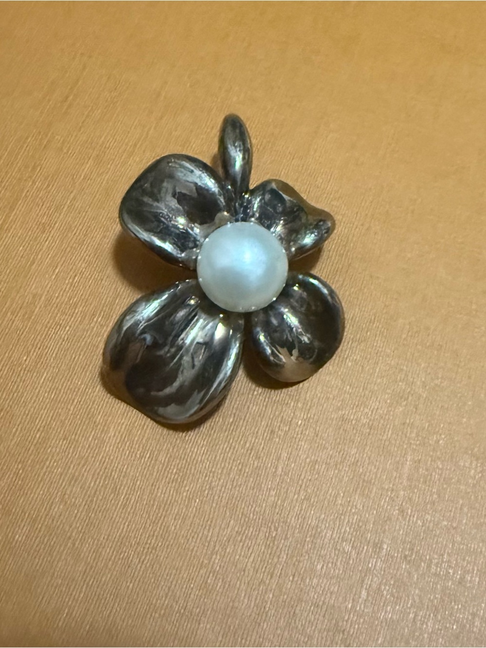 Silver Floral Pearl Brooch - Women Jewelry